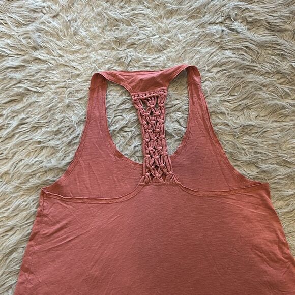 Aerie women’s salmon pink flowy viscoe cotton‎ tie back design tank top - Picture 5 of 5